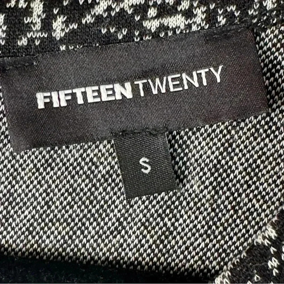 FIFTEEN TWENTY Women's Small Long Sleeve Sweater Dress Black Ivory Exposed Zip S - Picture 2 of 4